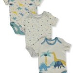 Boys' 3-Pack Organic Cotton Dinosaur Bodysuits