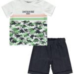 Boys Round Neck and Shorts Set 4-5years Dinosaur Base