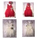 Lace Party Dress With Sling Bag For Girls