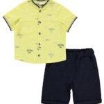Boys T-Shirt And Shorts Set Yellow 5-6years