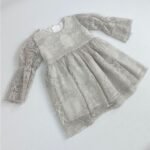 Lace Flower Girls Dress Light Ash