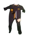 Black Sleep Suit With Cap 0-3 Months